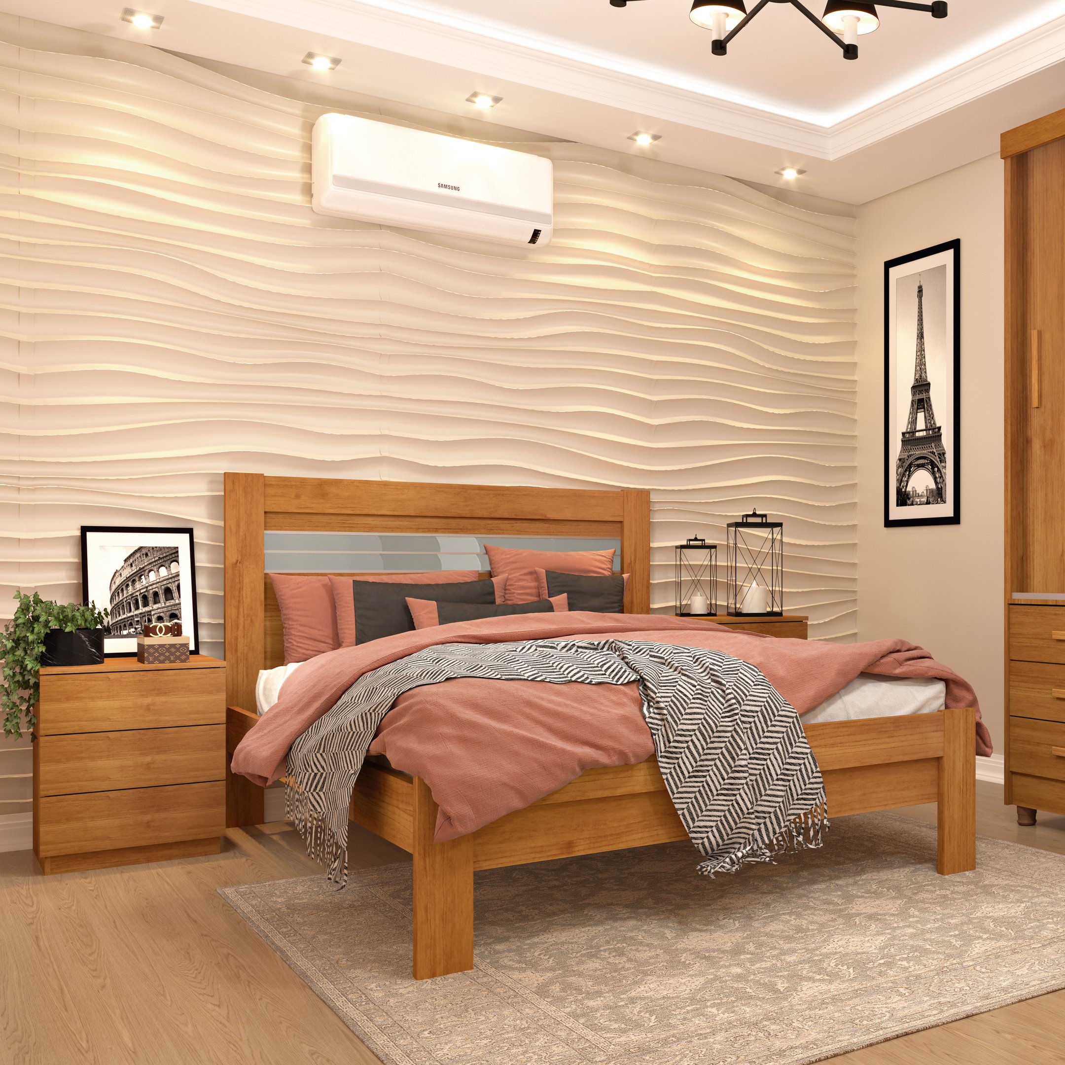 Cama Casal MDF Safira   - 1