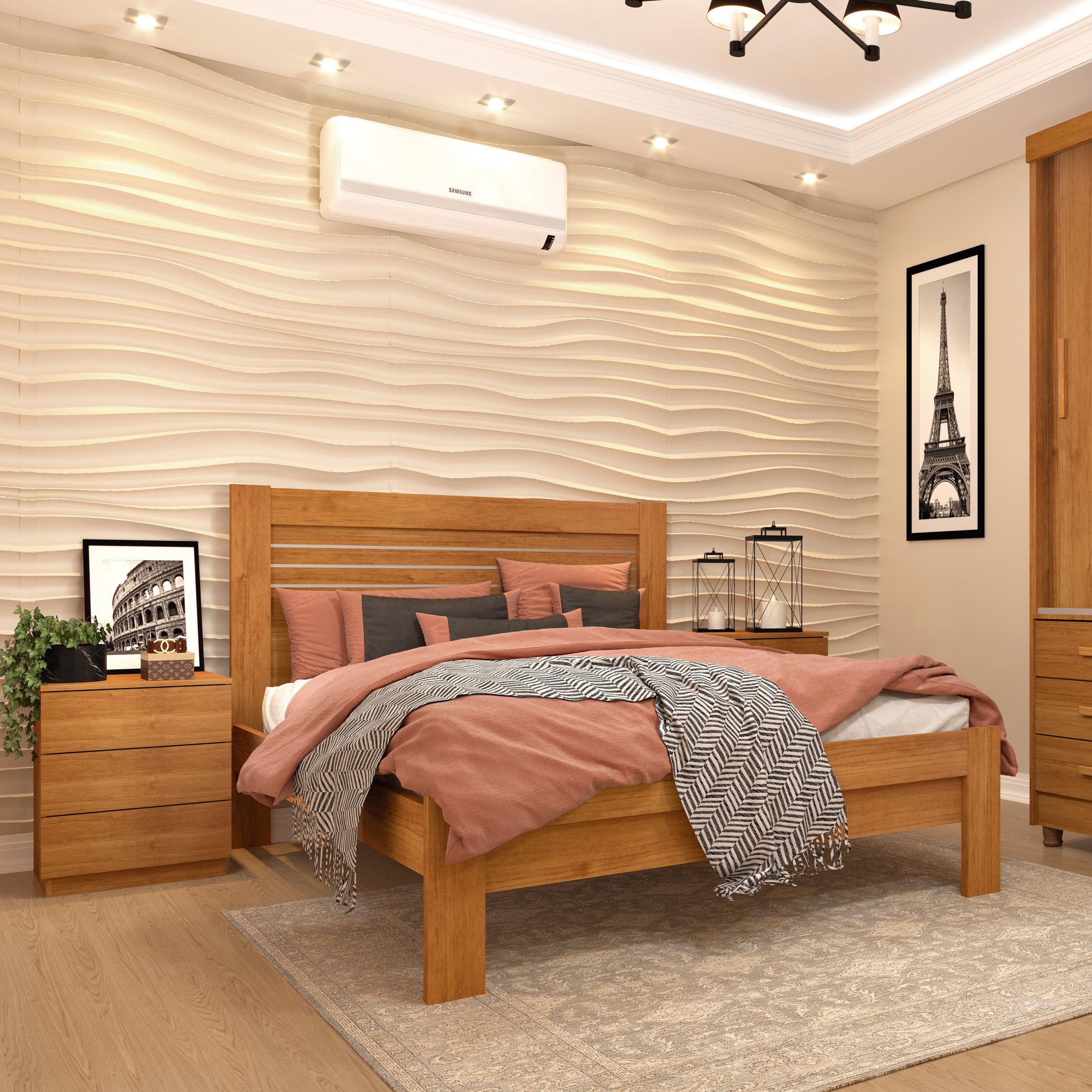 Cama Casal MDF Safira   - 2