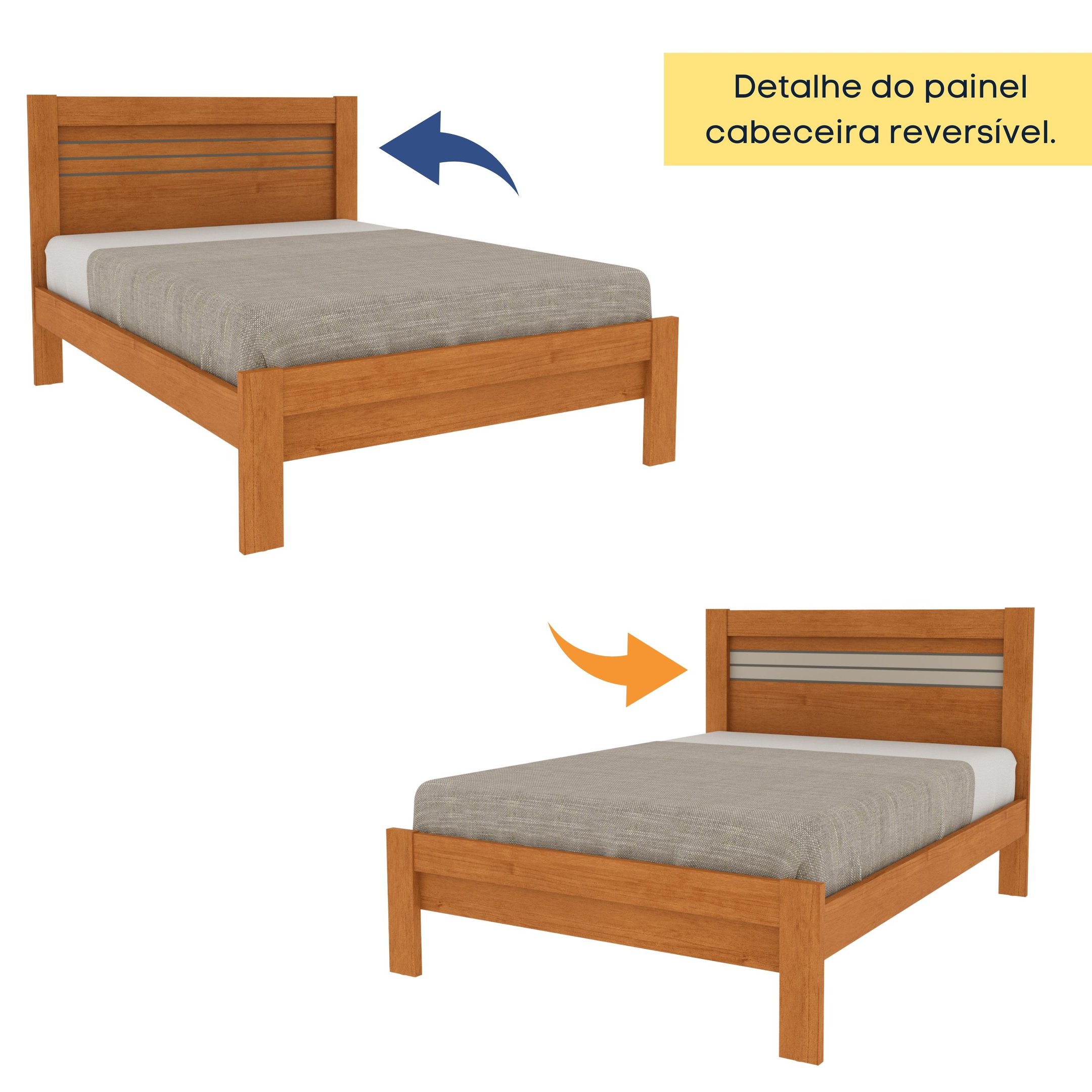 Cama Casal 100% MDF Safira - 3