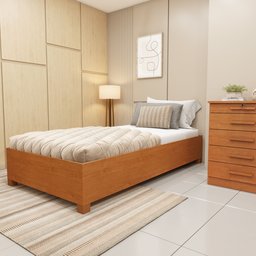 Cama Solteiro em MDP 94cm x 193cm Mônaco - 1 Cama Solteiro em MDP 94cm x 193cm Mônaco - 1