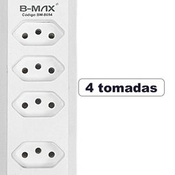 Extensao 4 Tomadas + 3 Usb B-max Filtro de Linha - 9