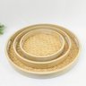 Bandeja Redonda Bambu Fibra Telada 50/38/30Cm Decoração - 3