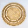 Bandeja Redonda Bambu Fibra Telada 50/38/30Cm Decoração - 5