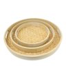 Bandeja Redonda Bambu Fibra Telada 50/38/30Cm Decoração - 1