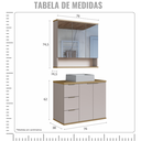 Ver imagem 4 de Conjunto de Banheiro Aqua 76cm Estilare CNJ4006 Nude/Carvalho