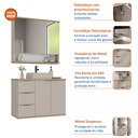 Ver imagem 6 de Conjunto de Banheiro Aqua 76cm Estilare CNJ4006 Nude/Carvalho
