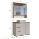 Ver imagem 3 de Conjunto de Banheiro Aqua 76cm Estilare Cnj4006 Nude/carvalho