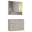 Ver imagem 2 de Conjunto de Banheiro Aqua 76cm Estilare Cnj4006 Nude/carvalho