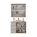 Ver imagem 4 de Conjunto de Banheiro Aqua 76cm Estilare Cnj4006 Nude/carvalho