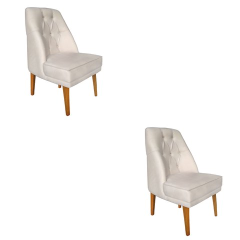 Kit 2 Cadeiras Paris Suede Bege - Dominic Decor