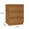 Mesa de Cabeceira 3 Gavetas 45cm Veronna   - 3