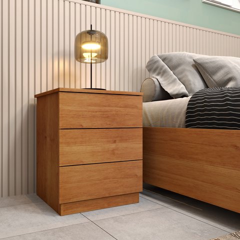 Mesa de Cabeceira 3 Gavetas 45cm Veronna  