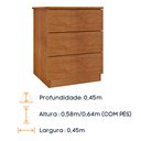 Ver imagem 5 de Mesa de Cabeceira 3 Gavetas 45cm Veronna  