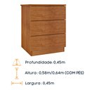 Ver imagem 5 de Mesa de Cabeceira 3 Gavetas 45cm Veronna Bege