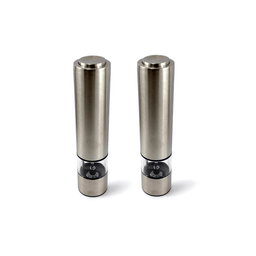 Kit 2 Moedor De Sal Pimentas Temperos Especiarias Elétrico Portátil Em Aço Inox Com Luz Led - 1