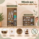 Ver imagem 5 de Quarto de Bebê Completo com Berço Americano 3 em 1 p/Colchão 130x70cm Flor Multimóveis MP4935