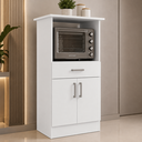 Ver imagem 3 de Balcao para Forno Armario Multiuso 2 Portas 1 Gaveta 50cm Branco - Mademovel