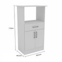 Ver imagem 3 de Balcao para Forno Armario Multiuso 2 Portas 1 Gaveta 50cm Branco - Mademovel