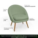 Ver imagem 3 de Poltrona para Sala Rafa Pés Palito Castanho Bouclê Verde Claro - Casaepoltrona