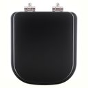Ver imagem 1 de Assento Sanitário Poliester Soft Close Debba Matte Black para Vaso Roca