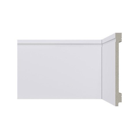 Rodape de Poliestireno 15cm Branco B156 Frisado - Santa Luzia