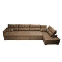 Ver imagem 6 de Sofá de Canto 4.80x2.36m Retrátil e Reclinável com Molas Cama inBox Platinum Direito Suede
