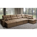 Ver imagem 1 de Sofá de Canto 4.80x2.36m Retrátil e Reclinável com Molas Cama inBox Platinum Direito Suede