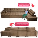 Ver imagem 4 de Sofá de Canto 4.80x2.36m Retrátil e Reclinável com Molas Cama inBox Platinum Direito Suede