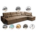 Ver imagem 3 de Sofá de Canto 4.80x2.36m Retrátil e Reclinável com Molas Cama inBox Platinum Direito Suede