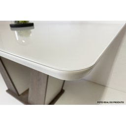 Conjunto Sala De Jantar Veneza Tampo De Vidro 6 Cadeiras Madeira Maciça Eucalipto  - 10
