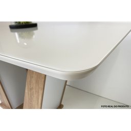 Conjunto Sala De Jantar Veneza Tampo De Vidro 6 Cadeiras Madeira Maciça Eucalipto  - 10