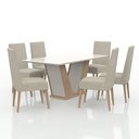 Ver imagem 2 de Conjunto Sala De Jantar Veneza Tampo De Vidro 6 Cadeiras Madeira Maciça Eucalipto 