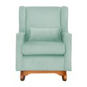 Ver imagem 4 de Poltrona C/ Puff Balanço Amamentação Aurora Veludo Acqua - Lm Decor