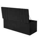 Ver imagem 2 de Calçadeira Baú Recamier Estofada Cama de Solteiro 90cm Grécia Corino Preto- Mabe Magazine