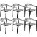 Ver imagem 1 de Kit 06 Cadeiras Decorativas Área Gourmet Base Preto Corda Náutica Nevada R01 Chumbo - Lyam Decor