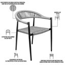Ver imagem 3 de Kit 06 Cadeiras Decorativas Área Gourmet Base Preto Corda Náutica Nevada R01 Chumbo - Lyam Decor
