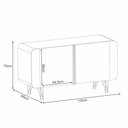 Ver imagem 3 de Aparador Buffet Sala Benvenuto com 2 Portas e Pés em Aço Off White/champanhe