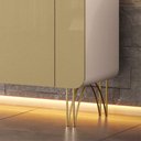 Ver imagem 5 de Aparador Buffet Sala Benvenuto com 2 Portas e Pés em Aço Off White/champanhe