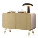Ver imagem 2 de Aparador Buffet Sala Benvenuto com 2 Portas e Pés em Aço Off White/champanhe