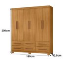 Ver imagem 4 de Guarda Roupa Casal New Kansas Carvalho Americano - Incorplac