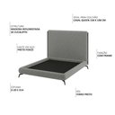 Ver imagem 3 de Cama Queen Pés Ferro Nami com Cabeceira Parise Linho Cinza Escuro - Nexta Casa