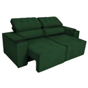 Ver imagem 4 de Sofá Vicenza 3 Lugares Retrátil Sala de Estar 175cm Suede Verde - Incasa Decor