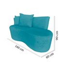 Ver imagem 5 de Kit Namoradeira + 2 Poltronas Yara Orgânica Veludo Azul Turquesa