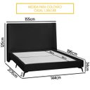 Ver imagem 3 de Kit Cabeceira e Base Cama Box Orgânica Montreal 144x205cm Casal Bouclê - Sofa Store:bouclê Preto