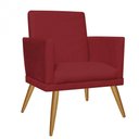 Ver imagem 4 de Kit 2 Poltronas e Puff Redondo Nina Suede Vermelho