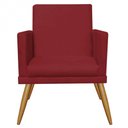 Ver imagem 5 de Kit 2 Poltronas e Puff Redondo Nina Suede Vermelho
