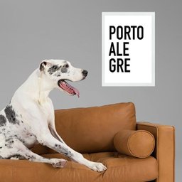 Quadro Decorativo Tipografia Porto Alegre 45x34cm - com Vidro:moldura Preta - 2