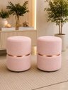 Ver imagem 1 de Kit de Puff Cinta no Meio Rose Gold, Cor Rosa Linho - Let Móveis