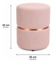 Ver imagem 2 de Kit de Puff Cinta no Meio Rose Gold, Cor Rosa Linho - Let Móveis