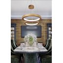 Ver imagem 3 de Lustre LED 22W Sirius Pendente Madeira Sala Jantar arco 40cm Madeluz Pendente Sirius LED Freijó Bran